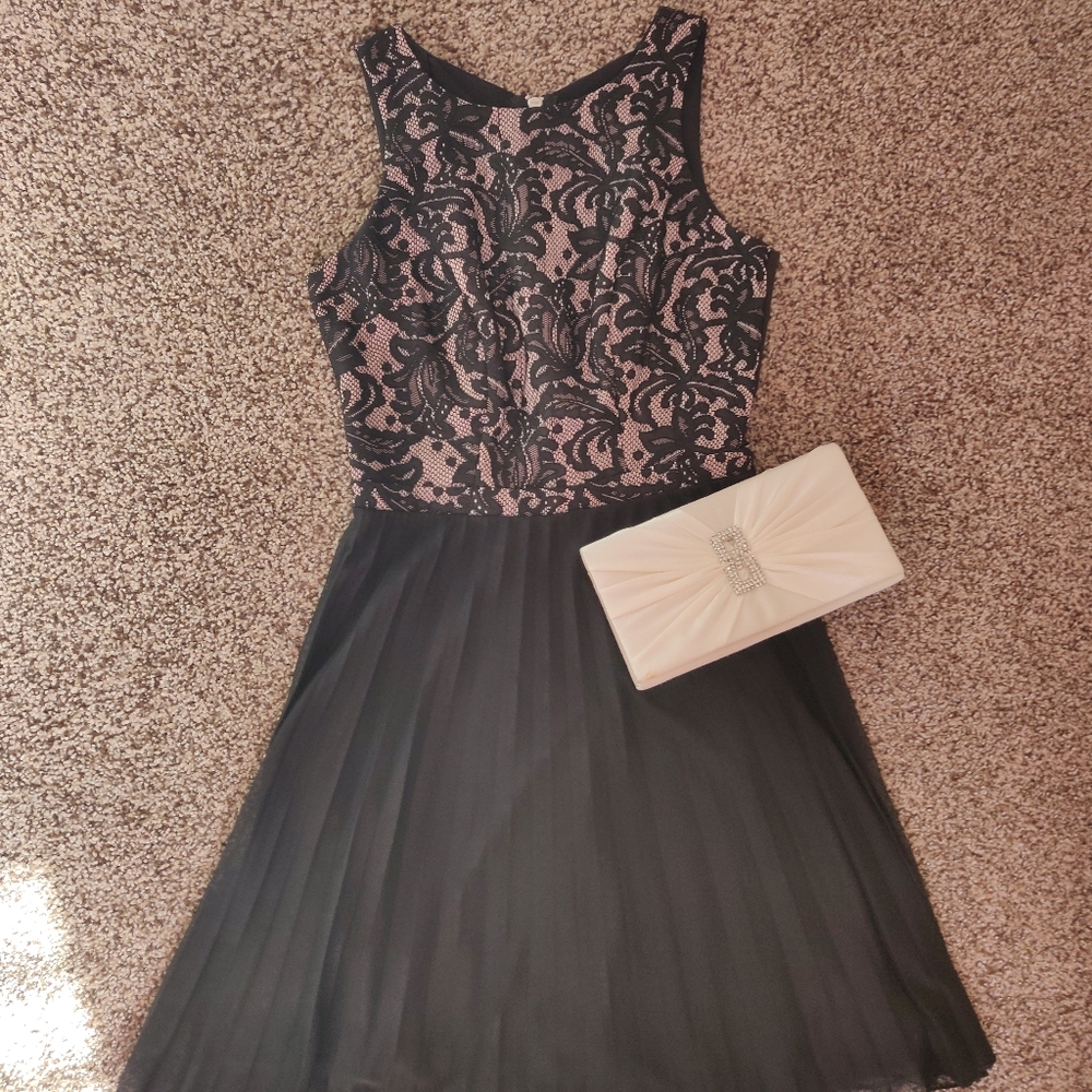 Black and cream formal gown